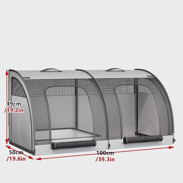 Транспортна переноска для собак та котів, переноска для авто, 360° панорамне вікно, Оксфорд, чорна, L (100 x 48 x 50 см)