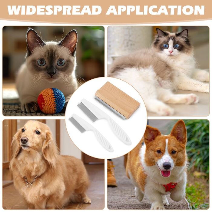 Набір з 3 щіток для вичісування шерсті собак та котів, інструмент для видалення шерсті з 2 гребінцями для собак, котів, коней, безболісне доглядове обладнання для короткої шерсті