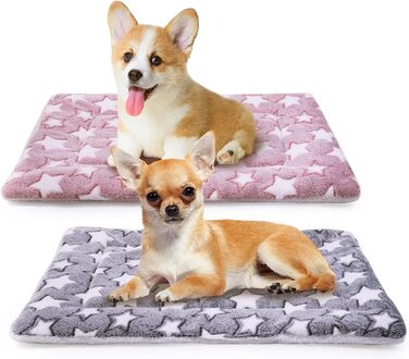 Крізь для собак ICOOYO - м'яке ліжко-лежанка для тварин з флісу, підходить для котів та маленьких собак, легко миється (61 x 41 см, XXL, сірий)