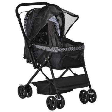 PawHut Dog Buggy Коляска для собак Баггі для маленьких собак і кішок Коляска для домашніх тварин Коляска для домашніх тварин Cat Buggy Oxford Black 76.5 x 52 x 95 см | Аосом