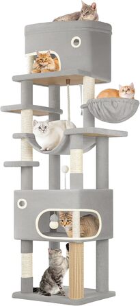 Драбина-кіготь для котів Hzuaneri, 178 см, XXL, сірий