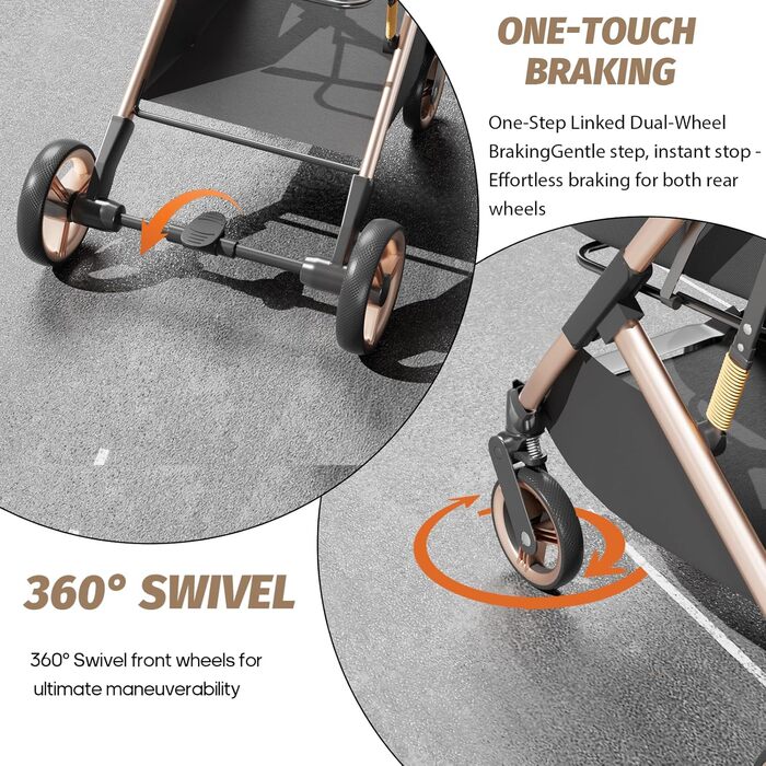 Дитяча коляска для тварин з 4 колесами, візок для собак з знімною люлькою, складаний візок-переноска для собак та котів до 22,7 кг, 3-в-1, багатофункціональний