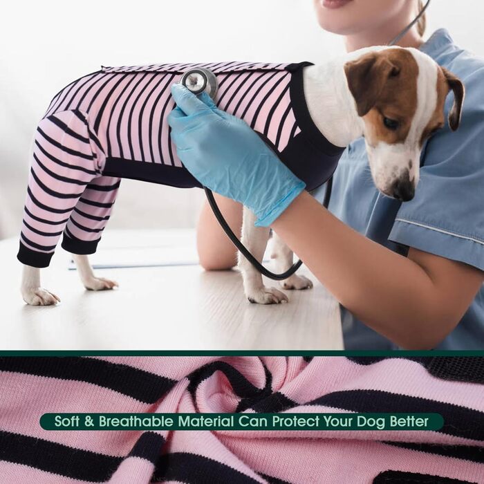 Комбінезон для собак Kuoser після операції на задніх лапах, чорний, розмір L (M(спинка:34см), Рожевий)