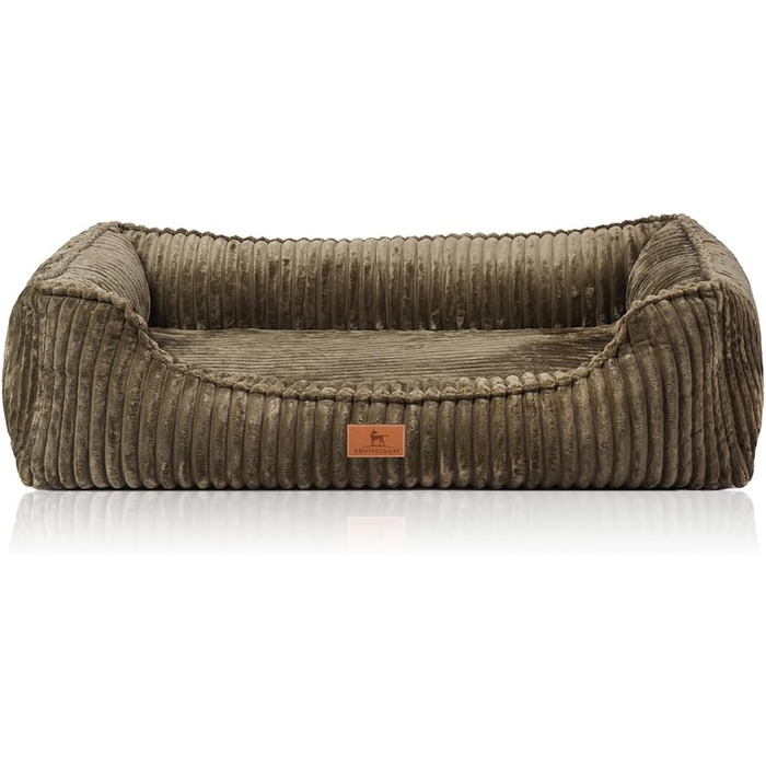 Ортопедичне собаче ліжко Knuffelwuff Sedona M-L, 85 x 63 см | Знімний, пральний чохол | для великих, середніх та маленьких собак, Хакі