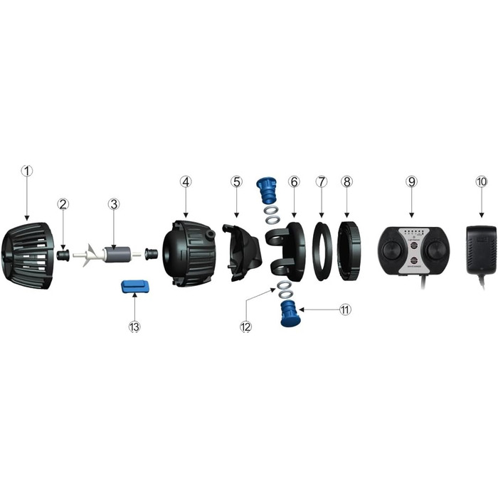 SunSun CW-140 циркуляційна помпа для акваріума 40 Вт, 1200-15000 л/год, регульована хвиля, денний і нічний режими