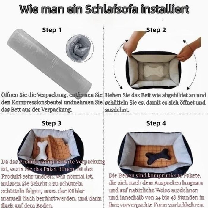 Крісло-ліжко для собак Flying Wings, м'яке та зручне, сіро-чорне (70x50 см)