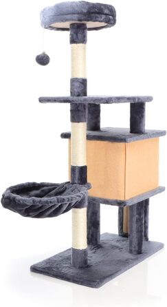 Котячий будиночок з когтеточкою Fudajo, 112 см, з лежаком та платформами