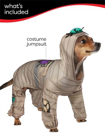 Костюм мумії для домашніх тварин Rubie's, з капюшоном, розмір XL, як на фото
