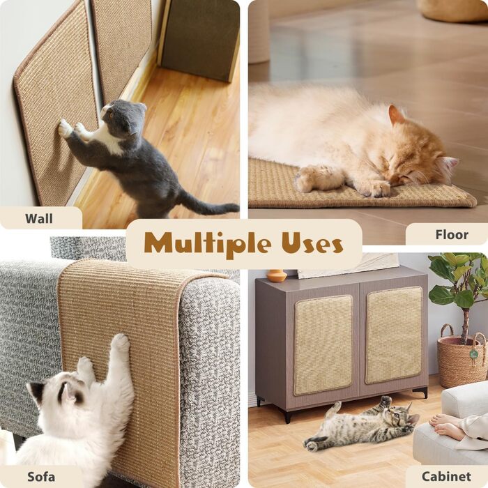 Килимок для дряпання котів Nobleza 2 шт. з сизалю, 60 x 40 см. Захист від подряпин меблів