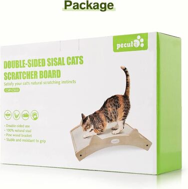 Pecute Комплект з 2 картонних когтеточок для котів, двосторонні, з якісного картону, стійкі, для догляду за кігтями та захисту меблів (38.5 x 20.5 см), Classic (2 шт.) (Покращена версія з сизалю)