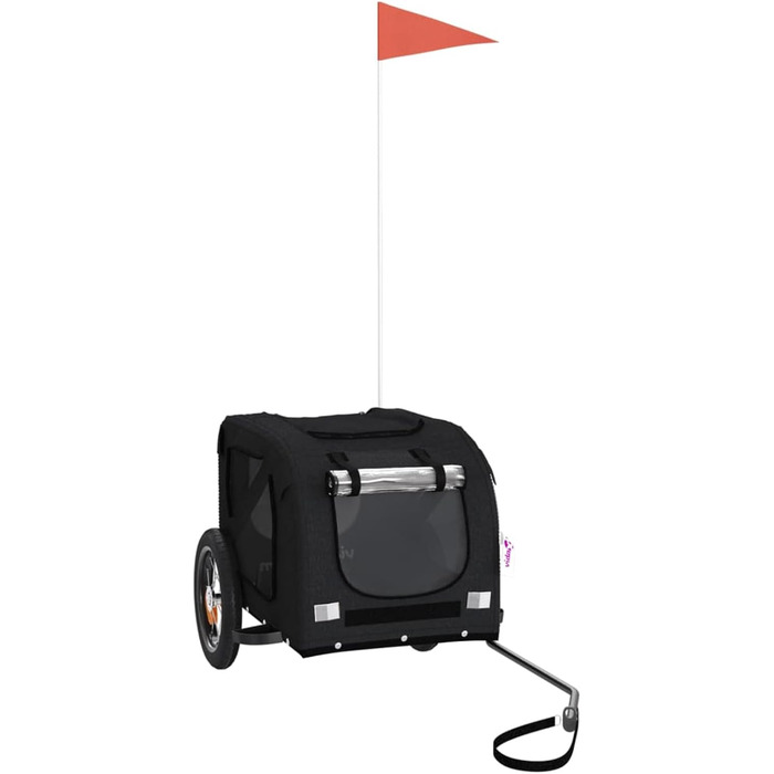 Причіп для велосипеда, переноска для собак, чорний, Oxford-тканина та метал