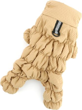 Зимовий теплий костюм-комбінезон для собак, тепла підкладка фліс, водонепроникний, для маленьких порід (йоркширський тер'єр, чихуахуа), зелений (L, хакі)