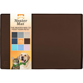 Силіконова підкладка для мисок собак і котів Neater Pet Brands, водонепроникна, коричнева, 81,3x61 см – захист підлоги від води і корму