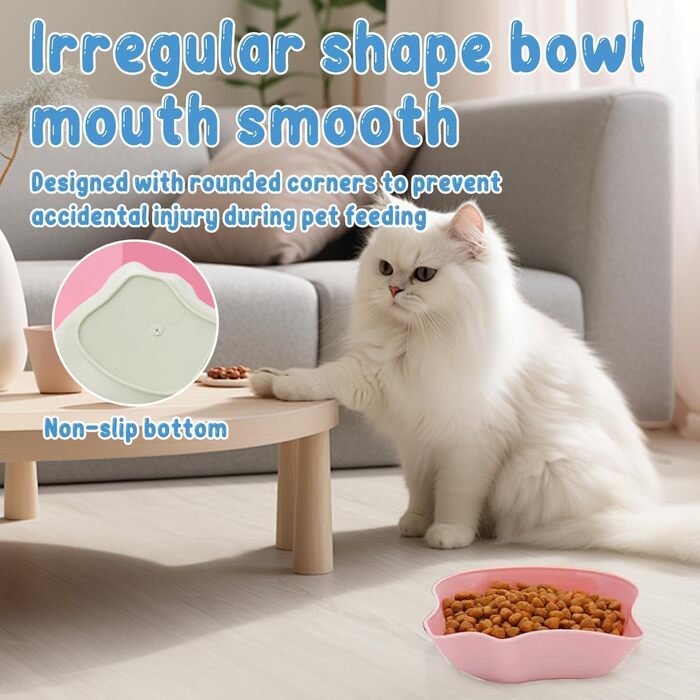 Набір мисок для котів (6 шт.) - антиковзні миски для корму та води для маленьких тварин | Зносостійкі, легко миються миски для кошенят | Сучасний дизайн у різних кольорах