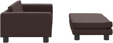 Ляжка для собак, м'який лежак з розширеним спальним місцем, диван-лежанка для маленьких собак та домашніх тварин, лежанка для котів, штучна шкіра (колір коричневий)