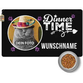 Персоналізована килимок для годування домашніх тварин з ім'ям та фото - Royal Print, 60 x 35 см, неслизький