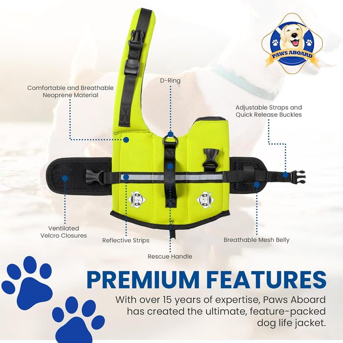 Рятувальний жилет для собак Fido Pet Products, розмір 2XS, жовтий