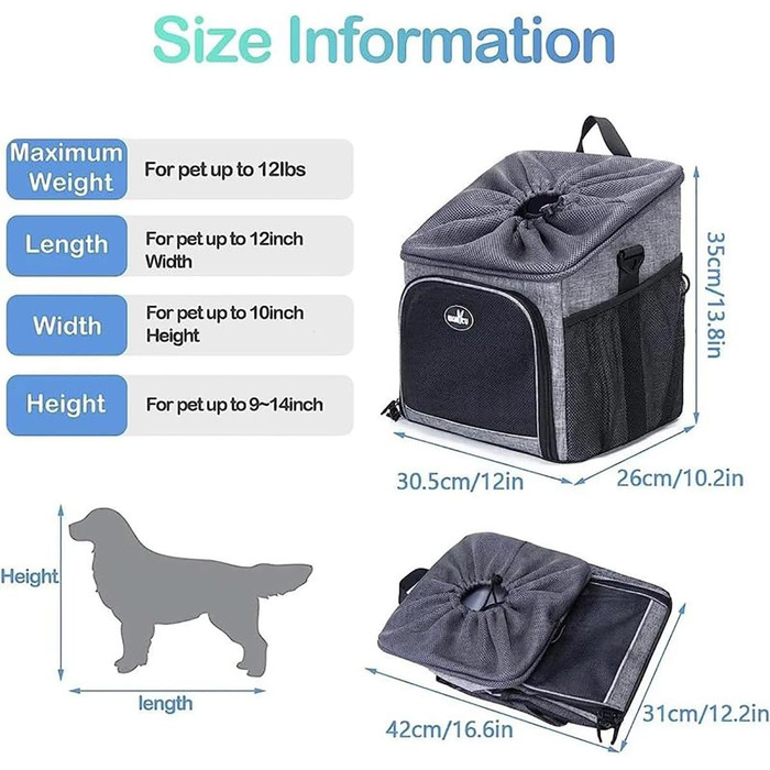 Рюкзак-переноска для собак та котів, foldable, для собак середніх та малих порід