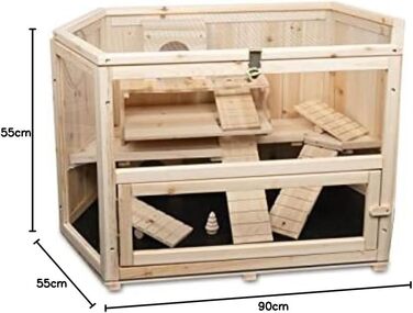 Клітка для хом'яка MATS з дерева, 90x55x55 см, для дому, клітка для дрібних тварин
