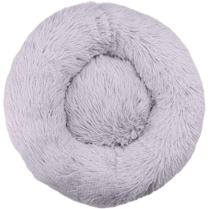 Кругле ліжко для собак та котів Chickw11, тепле м'яке ліжко-подушка Donut, миється, з антиковзною основою, сірий, 70 см