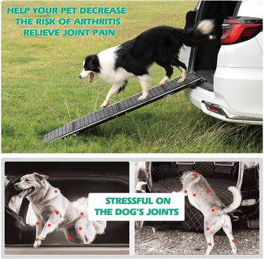 Рампа для собак у автомобіль, складана, портативна, з антиковзким покриттям, для середніх та великих собак до 113,4 кг, підходить для авто, SUV та вантажівок (180,1 см)