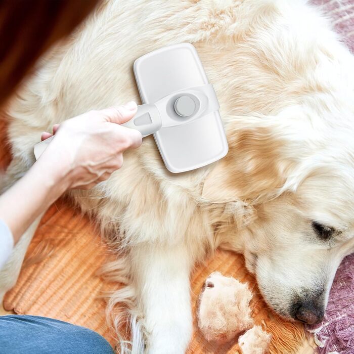 Зубна щітка для грумінгу собак та котів, щітка для вичісування шерсті - видаляє підшерсток, ковтуни та спутане волосся. Білий колір