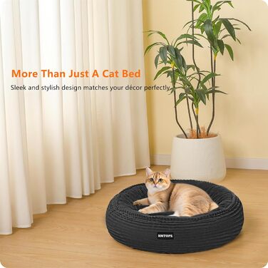 Кругле ліжко для собак та котів, м'яке, зручне, Ø 50 см, темно-сірий колір, 50x50x18 см