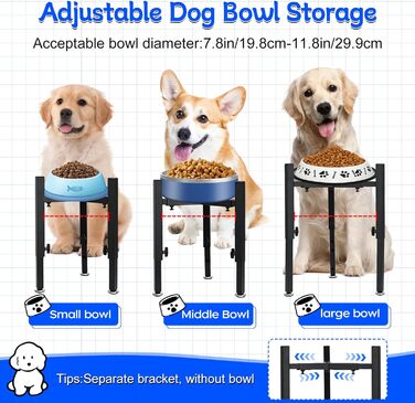 Підставка для корму для собак Triangle, регульована висота, метал, стабільна та протиковзна