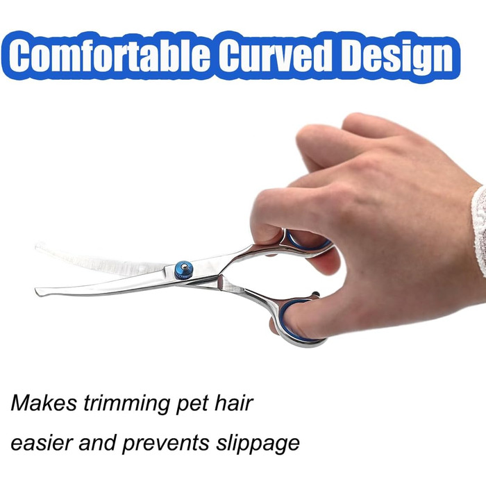 Ножиці для грумінгу собак, нержавіюча сталь, вигнуті ножиці для догляду за тваринами з безпечними закругленими кінцями, для собак та котів