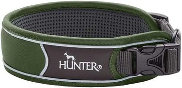 Нашийник для собак HUNTER DIVO, нейлоновий, розмір S, зелено-сірий