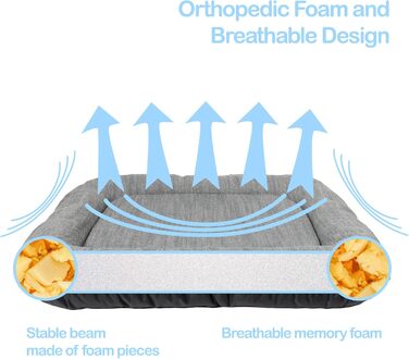 Водонепроникне лежанка для собак, килимок з кодури | Внутрішнє та зовнішнє використання, для маленьких собак | Сірий колір, розмір S: 70 x 50 см