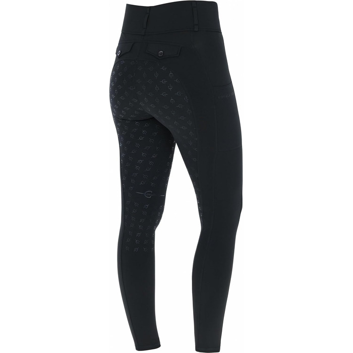 Легінси для верхової їзди Covalliero з повним силіконовим покриттям | Теплі, дихаючі та еластичні штани для верхової їзди з 2 кишенями для телефону | Осінньо-зимові штани для верхової їзди, різні кольори та розміри 32-34, чорний