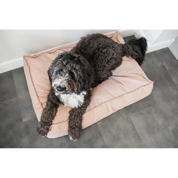 Ортопедичне ліжко для собак Flamingo Baldar – прямокутне, бежеве, 80 см. Комфортне місце для сну з подушкою Baldar, 80x60x18 см