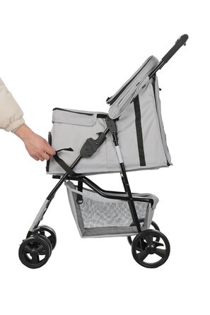 Візок для собак Сенна сірий, зручний для прогулянок