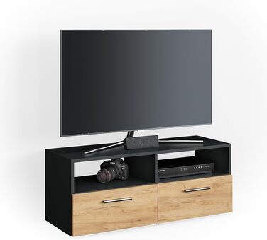 ТВ-тумба Vicco Diego, білий глянець, 95x38 см, антрацит