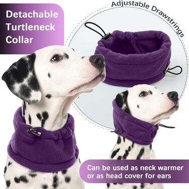 Пуловер для собак, тепла куртка з флісу, костюм для середніх собак, костюм-комбінезон з ніжками, пуловер для собак, теплий халат з флісу, костюм для собак Hunter Fleece (Хакі, фіолетовий)
