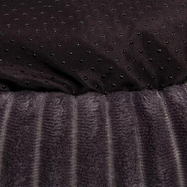 Квіткове ліжко для котів Wallace & Jones Cameron - овальне, м'яке, антиковзне, антрацит-бежеве, розмір S, 55 x 45 x 17 см