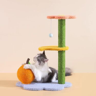 Дряпка-кіготьочистка для котів Happy&Polly, 68 см, натуральний сизаль, ігровий комплекс для кошенят