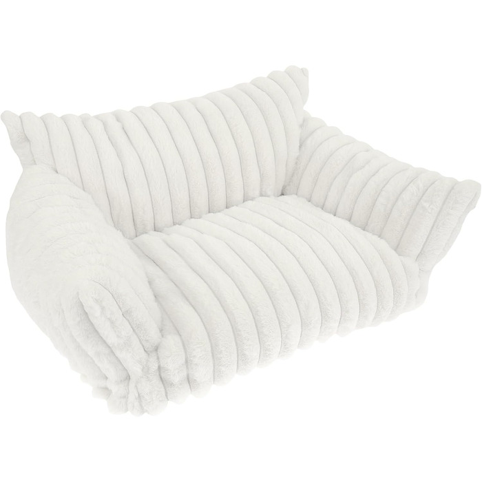 М'яке ліжко для котів та собак: зручне диван-лежанка з фетру, неслизьке дно, легко миється (білий)