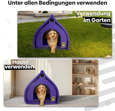 Кішка або собака, Будка EVE Textile Eskimo, 45x45x45 см, Ліла | Будка для тварин, літня, дихаюча, 45x45x45 см