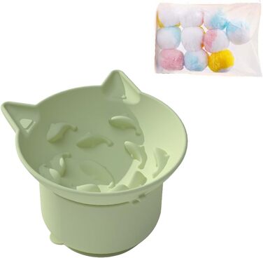 Набір мисок для котів Suyoku: повільне годування, проти блювоти, з підставкою, зелений