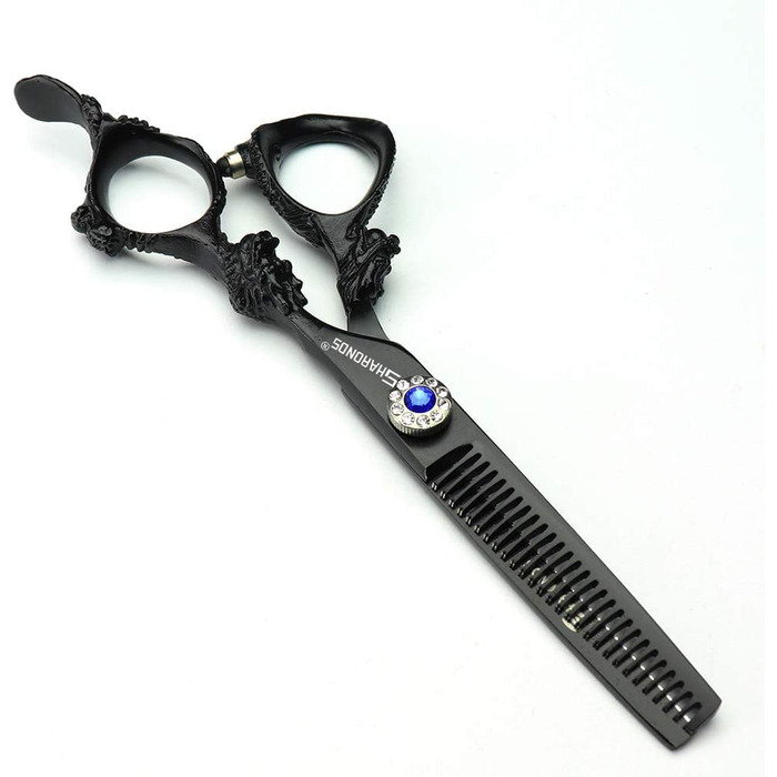 Професійний набір перукарських ножиць Sharonds 6 дюймів для стрижки та филирування, нержавіюча сталь, чорний