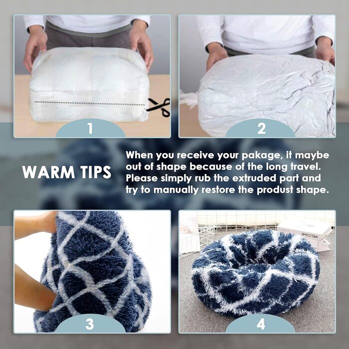 Килимок для кота та собаки 50x50 см, круглий, плюшевий, чорний