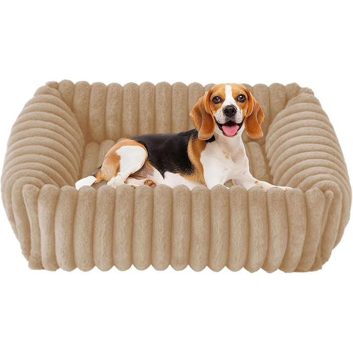 Крісло-ліжко для собак маленьких та середніх порід, 50x48x15 см, миється, кошик з антиковзким покриттям, бежевий/кремовий колір