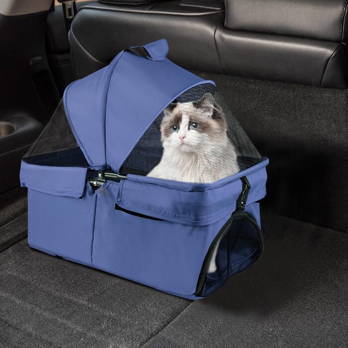 Дитяча візок для тварин, складаний бугі для собак/кішок, сірий, 50 x 70 x 95 см