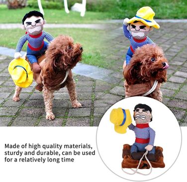 Костюм для собак: Веселий ковбой, костюм для коня, костюм для собак, костюм лицаря, з маскою та капелюхом для Хелловіну, косплей, вечірка (L)