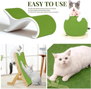 Килимок для дряпання котів, килимок для стіни, 200x40 см, зелений