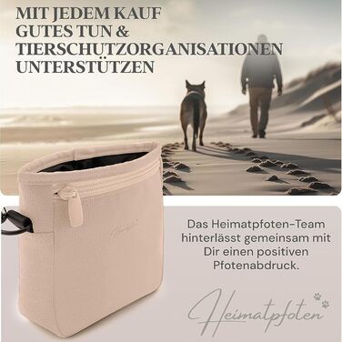 Сумка для ласощів для собак Heimatpfoten® з штучної шкіри, з магнітною застібкою на руці, чорна (S, Карамель)