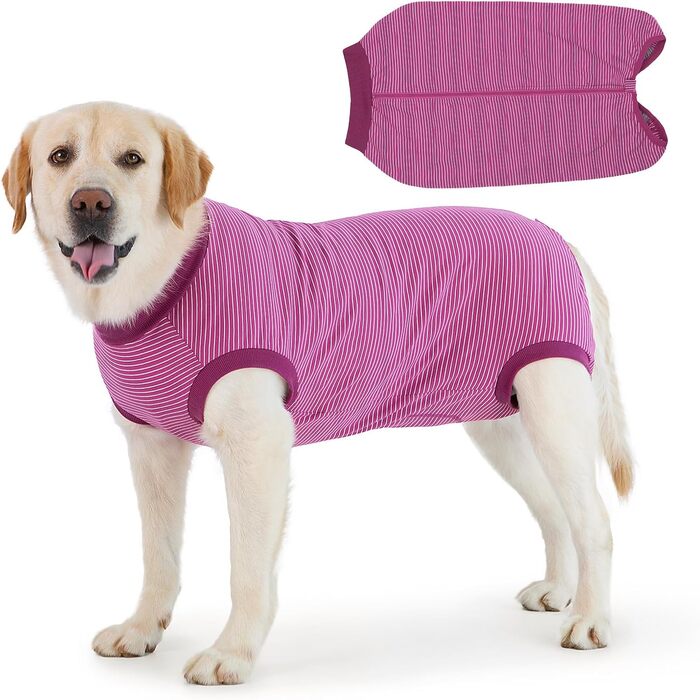 Операційний боді для собак після операції: захист від лизання, для кастрації, для кобелів та сук, медичний боді, захист рани, розмір S, колір фуксія