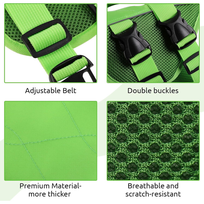 Спасальний жилет для собак Konvinit, для плавання, човнів, серфінгу, регульований, з ручкою та світловідбивачами, зелений, S (42-55 см)